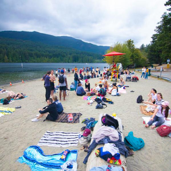 Beach day during viu residence student orientation