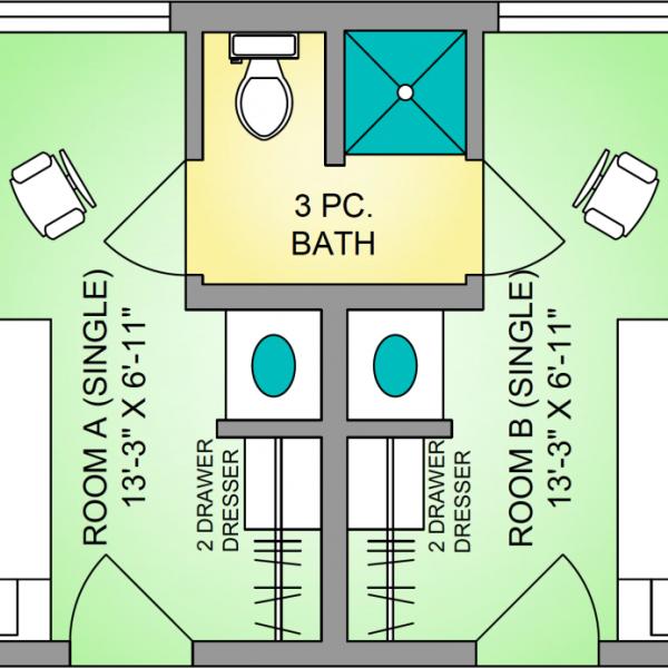 Traditional Room Blueprint and Layout 