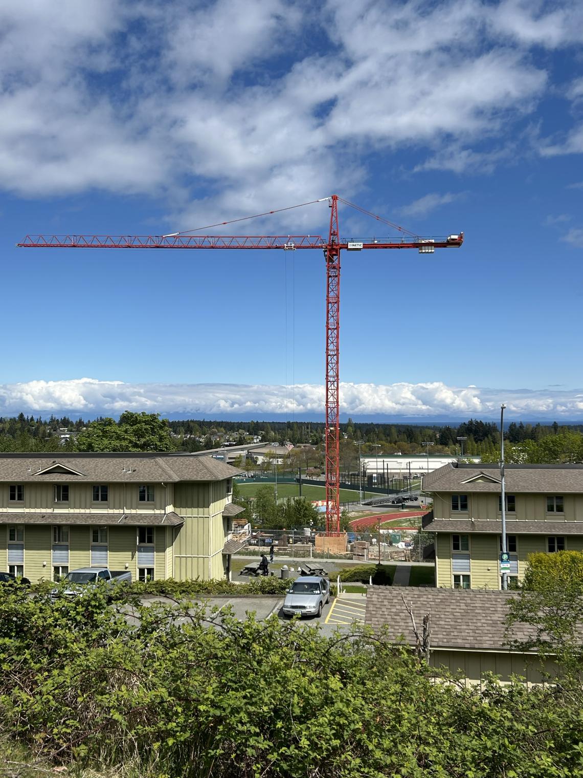 student housing crane tower