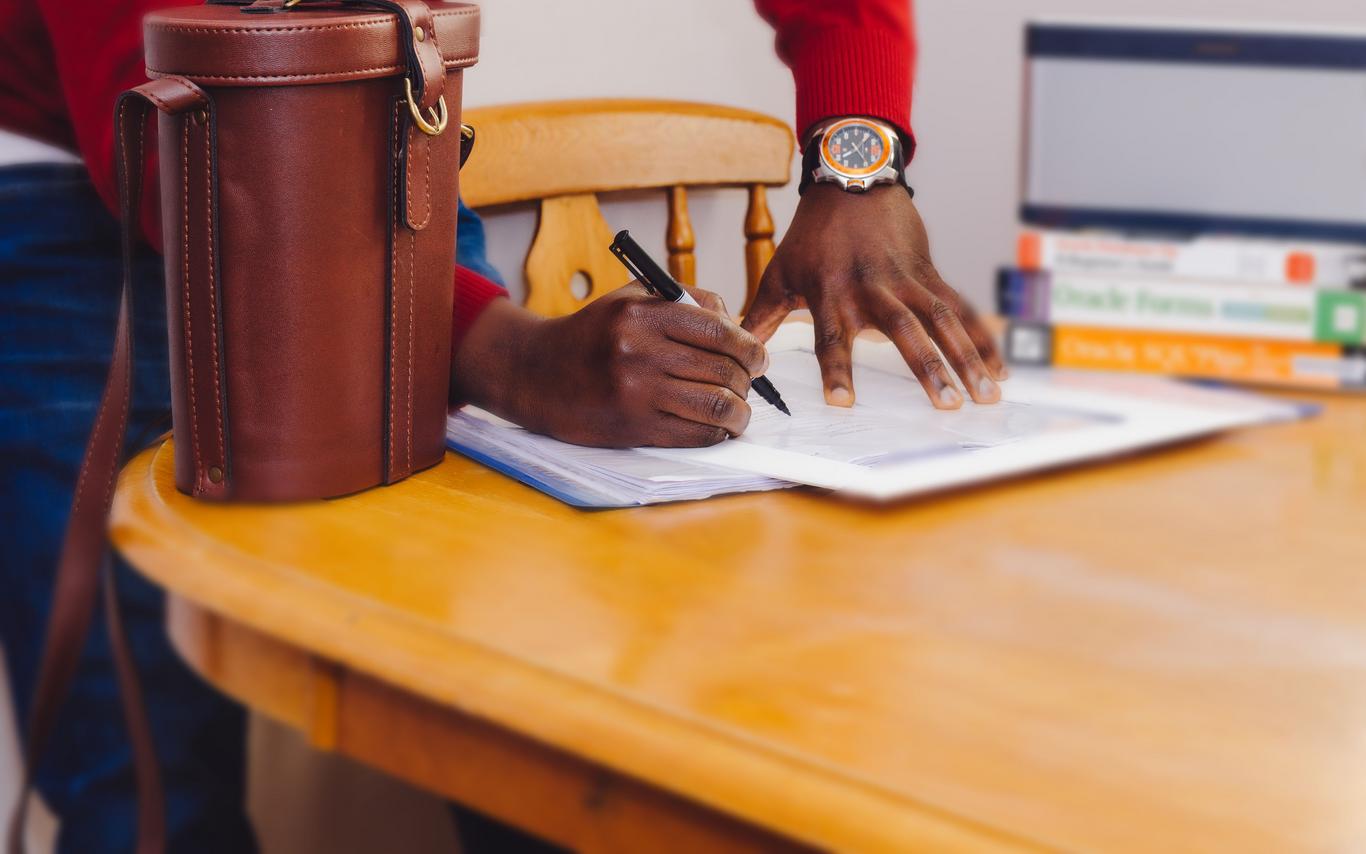 signing a document